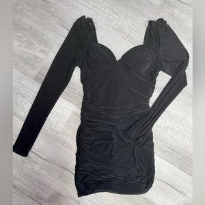 Donating end of July! Windsor long sleeved black ruched bodycon dress